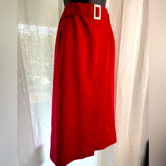 ✨ Authentic Vintage ✨ 70s Velveteen Wrap High Waist Skirt w/  Belt - Picture 4 of 10